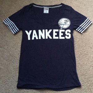 Pink Victoria’s Secret Yankee V-neck tee